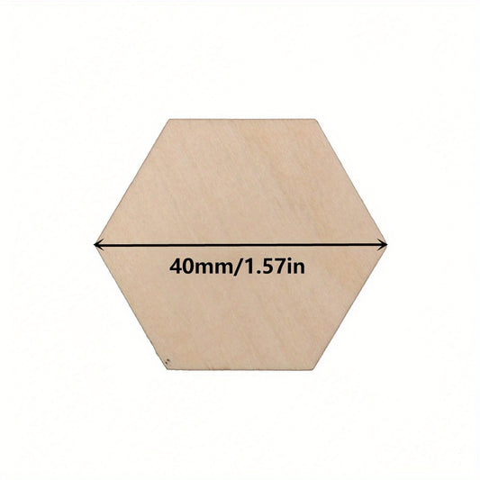 20pcs Wooden Hexagons for Painting Decoration