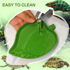 Leaf Shaped Reptile Food/Water Bowl for Tortoise Snake