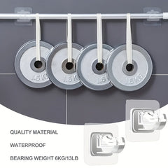 8pcs Adhesive Curtain Rod Brackets - No Drilling Rod Holder Hooks