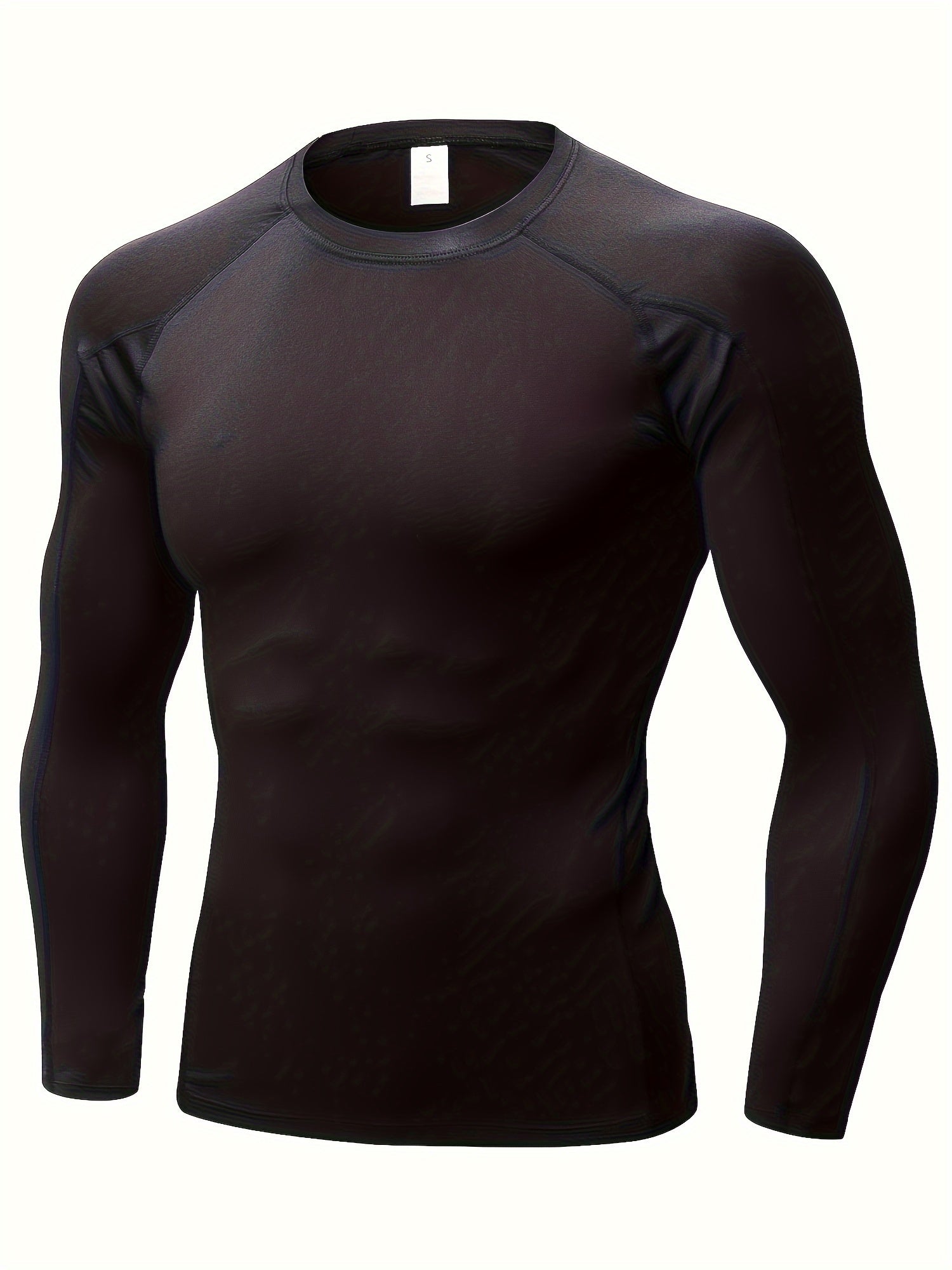 3 Packs Men's Long Sleeve Compression Crew Neck T shirts for Training Running