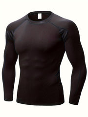 3 Packs Men's Long Sleeve Compression Crew Neck T shirts for Training Running
