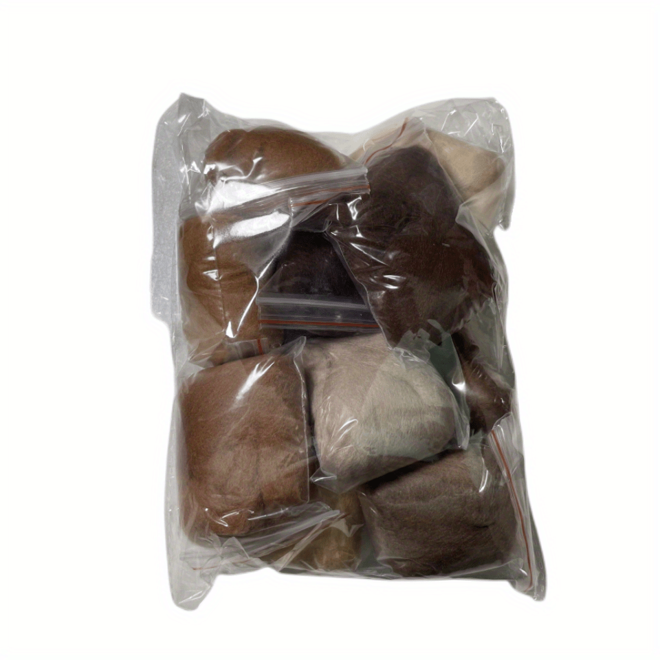10 Colors Brown Animal Series Wool Roving for Needle Wool Felt DIY