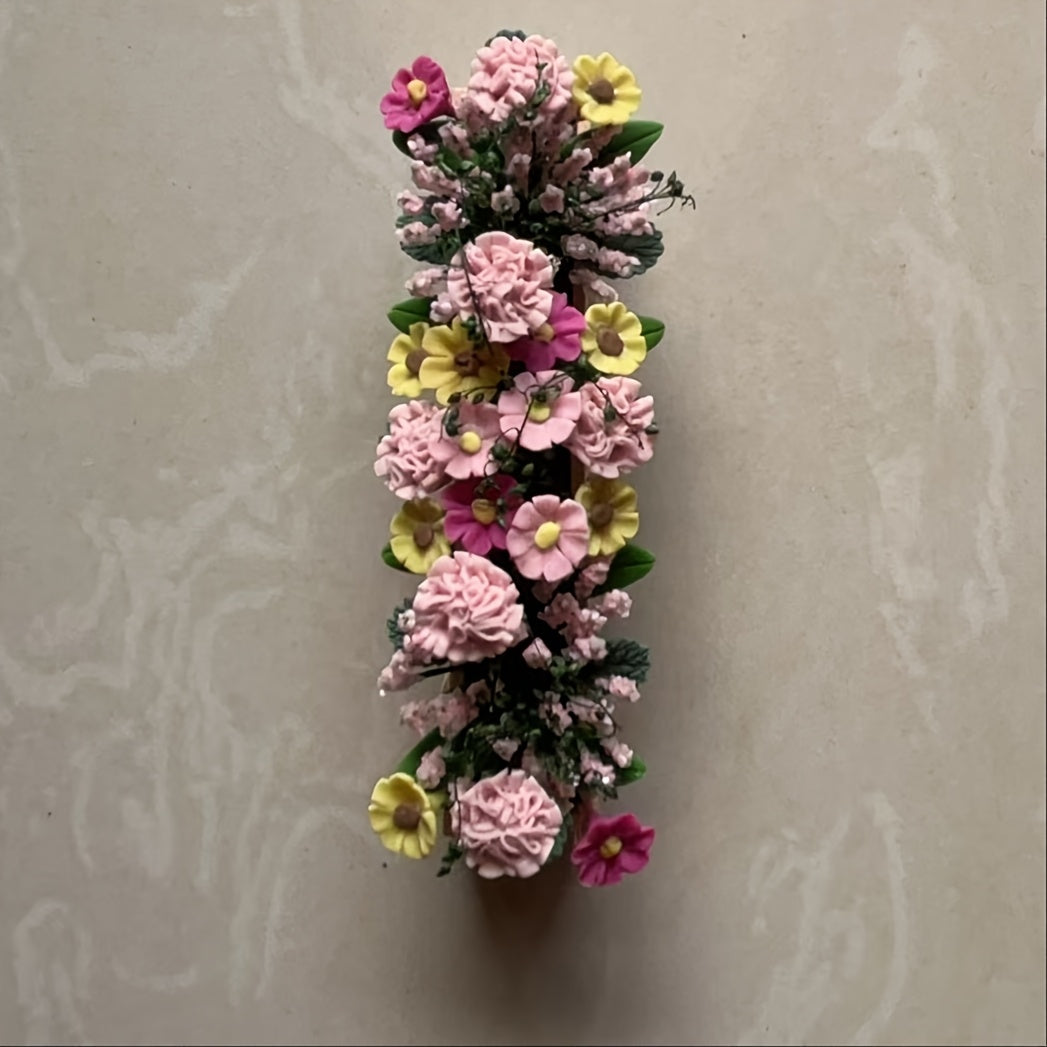 1:12 Scale Dollhouse Clay Flowers in Rustic Pot