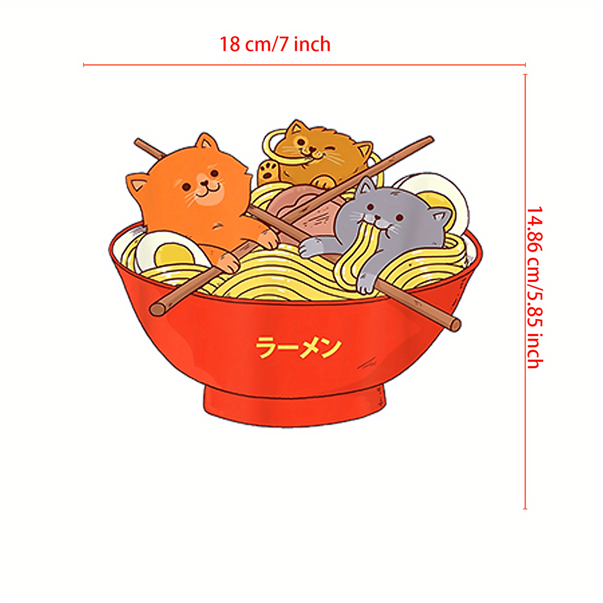 Ramen Cartoon Iron On Heat Transfer Sticker For Girls DIY T Shirt Backpack