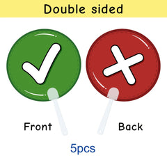 5pcs Double Sided YES NO Hand Sign Cards Classroom Teaching Aids Assorted