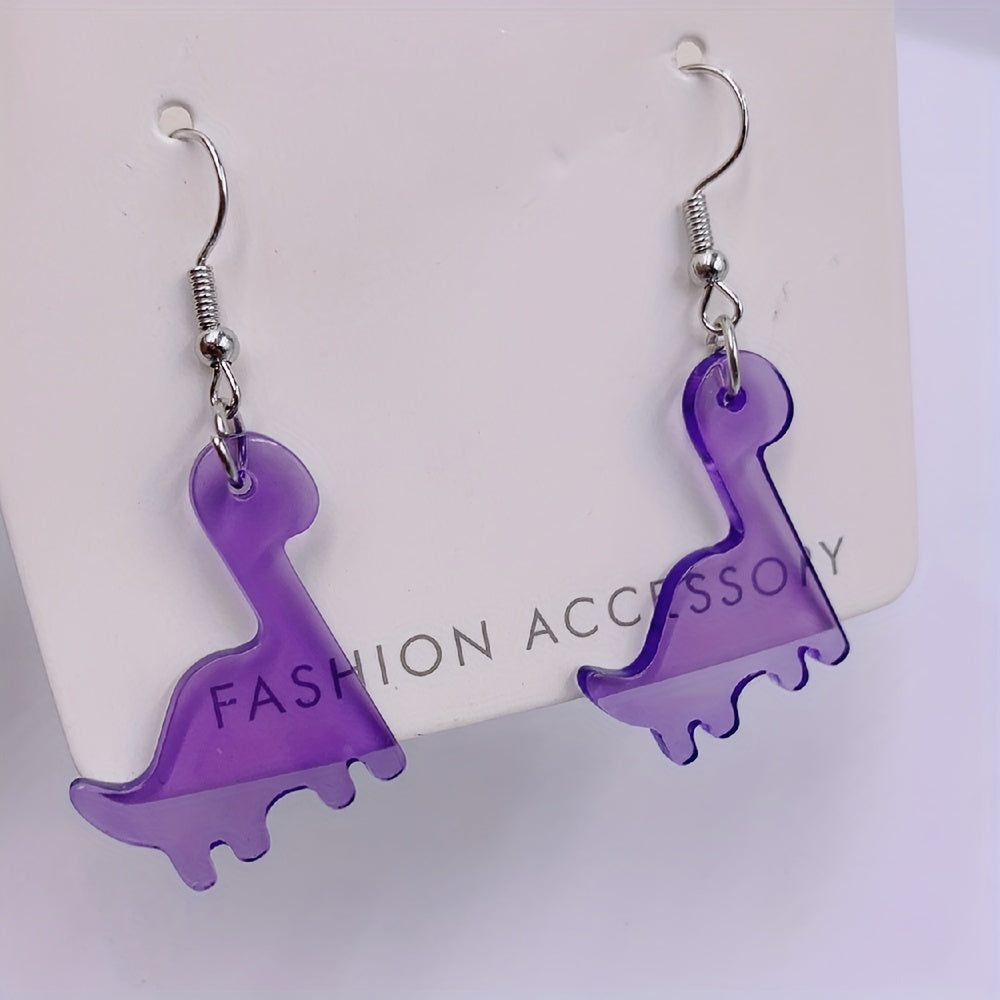 Fun Dino Acrylic Earrings for a Playful Look
