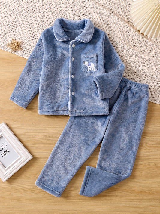 Elephant Embroidery Pajama Set for Boys