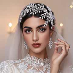 Snowflake & Leaf Bride Headpiece