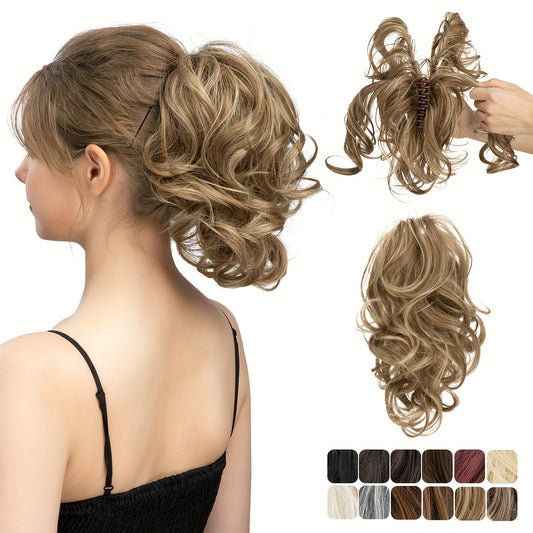 Synthetic Claw Clip Messy Bun Hair Piece for Women