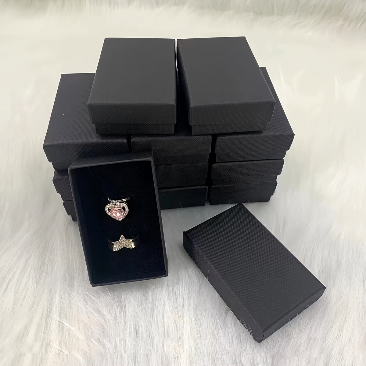 Classic Style Ring Earrings Set Box Jewelry Packaging Box