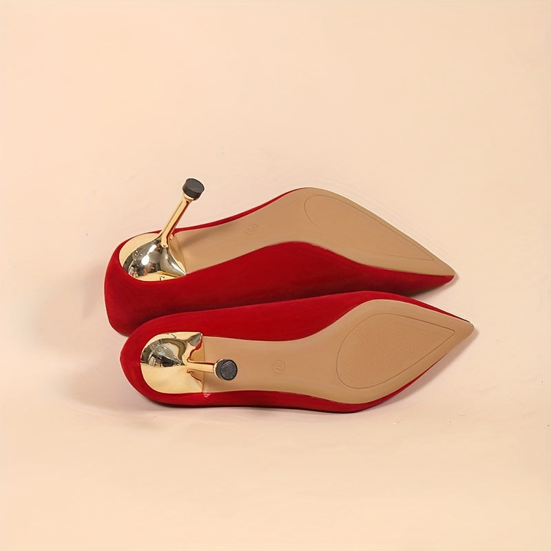 Women's Pointed Toe High Heels Micro Suede Stiletto Heels