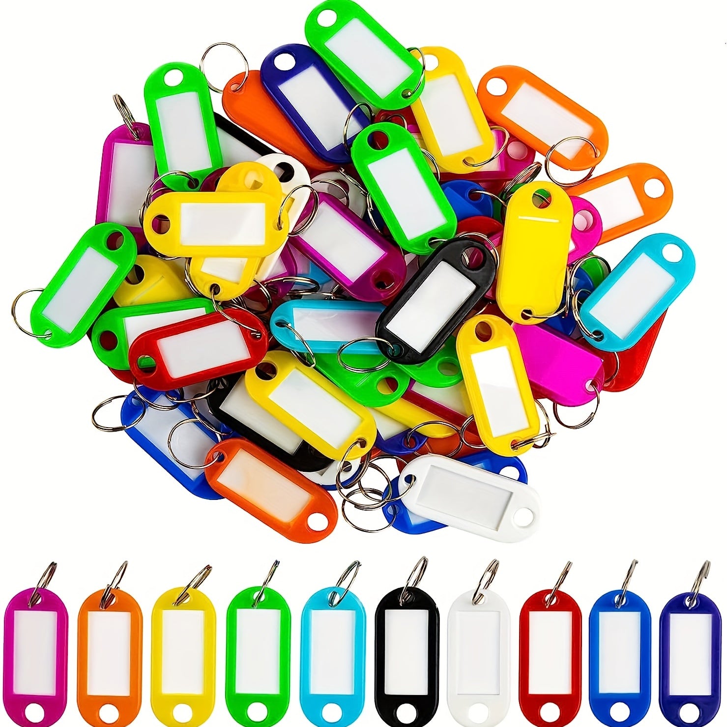 10pcs Keychain Tags Plastic Key Tags Identification Tags Name Tags