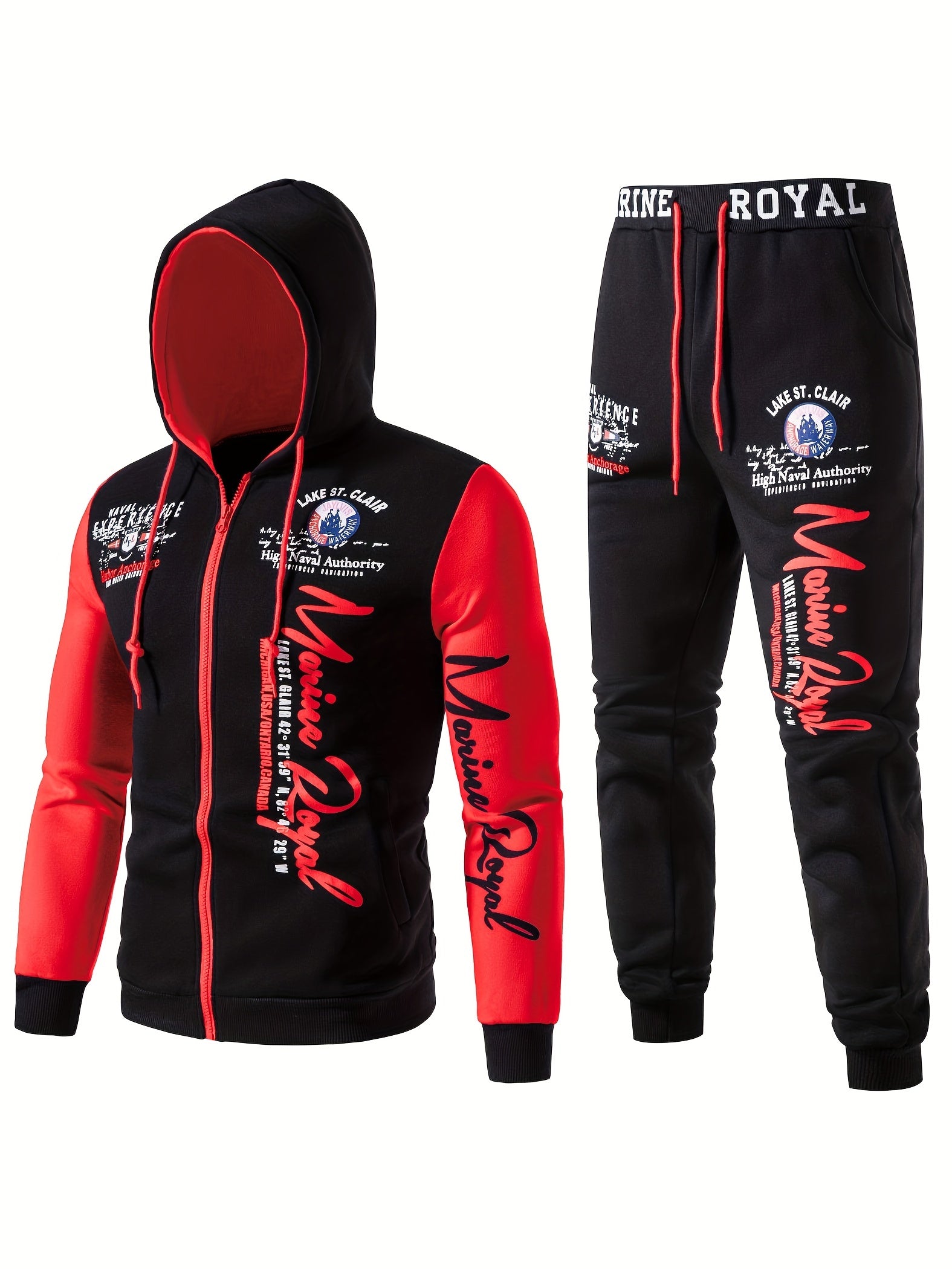 Men's Hiphop Letter Print Tracksuit Set