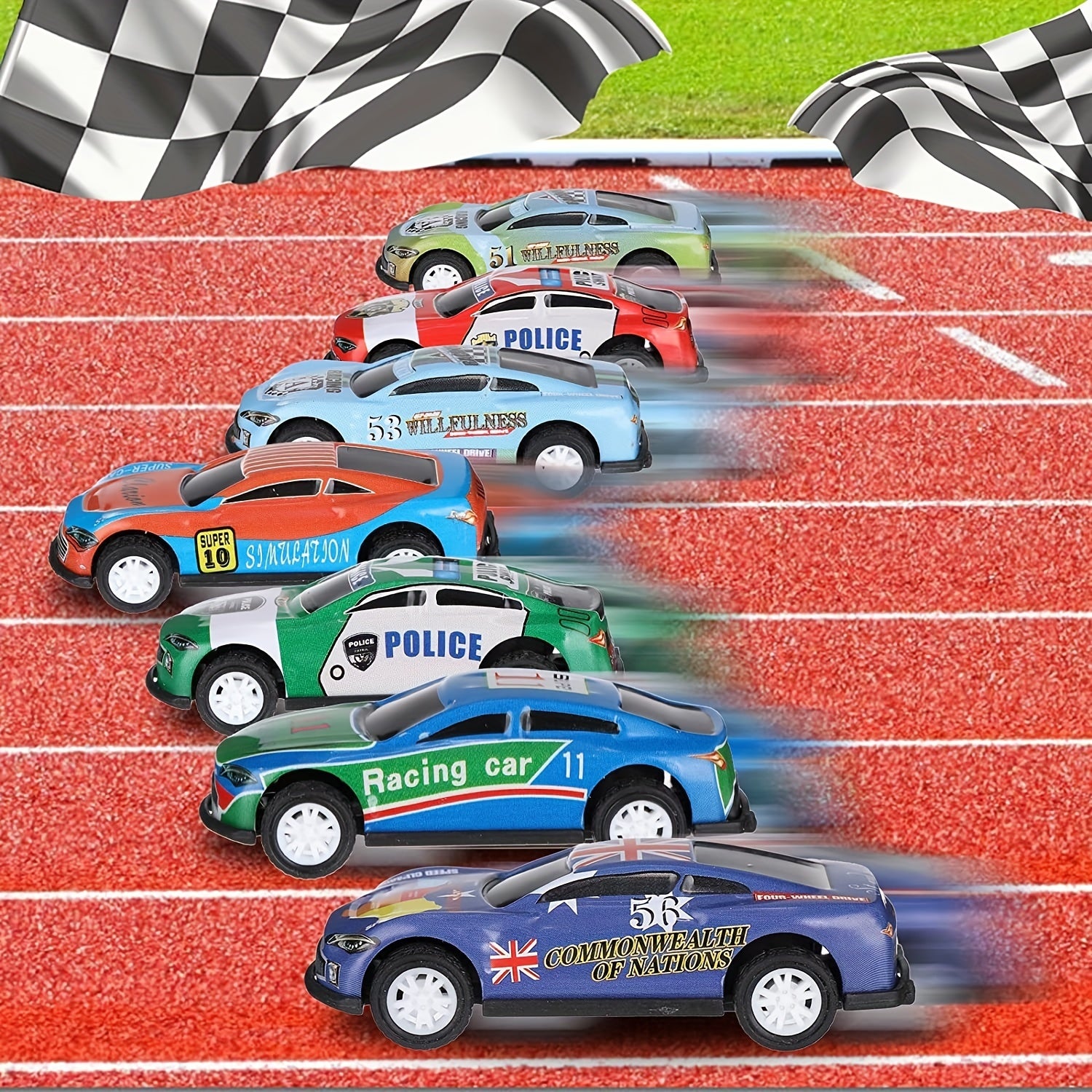 50 Pcs Pull Back Toy Cars Mini Die Cast Race Cars Vehicles Bulk