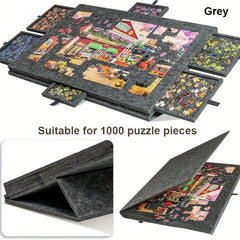 6 in 1 Puzzle Table with Built-in Stand & 6 Drawers