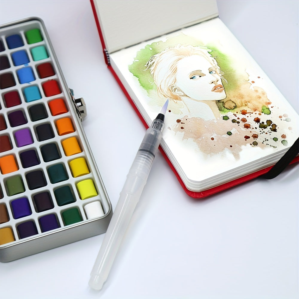 Watercolor Pigments Set 90 Colors Portable Solid Pearl Metal Art Painting