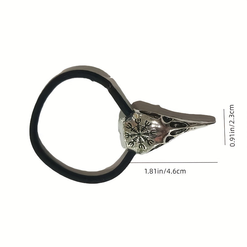 Viking Crow Skull Head Rope Silvery Hair Tie Hair Accessories