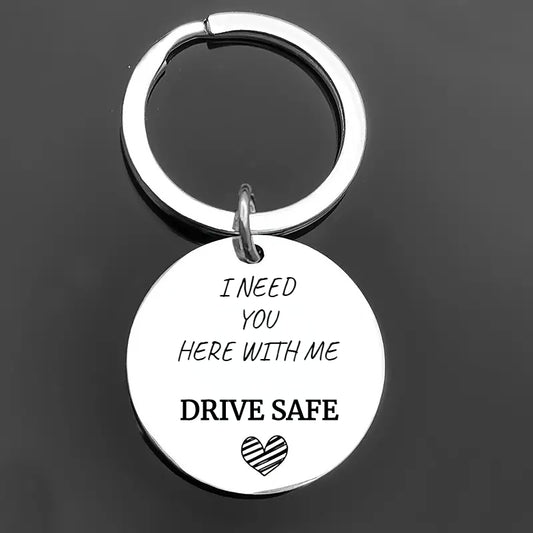 1pc 18inch DRIVE SAFE Keychain Gift From Mom Dad To Son Daughter Friends