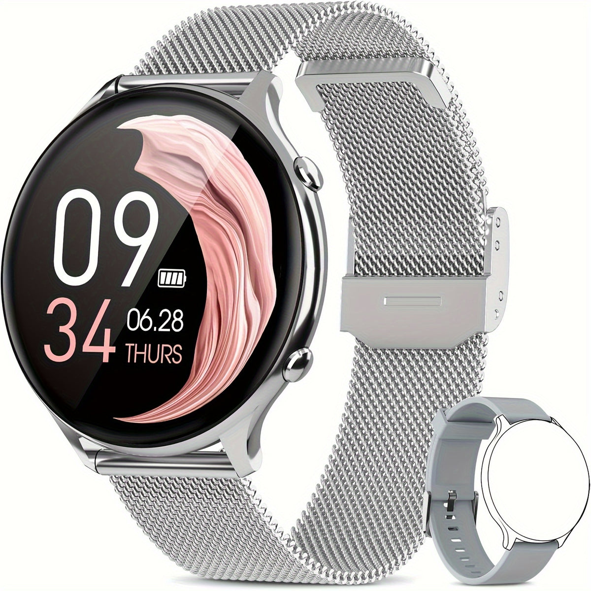 Women's Smartwatch with Wireless Calling and Menstrual Cycle Tracker