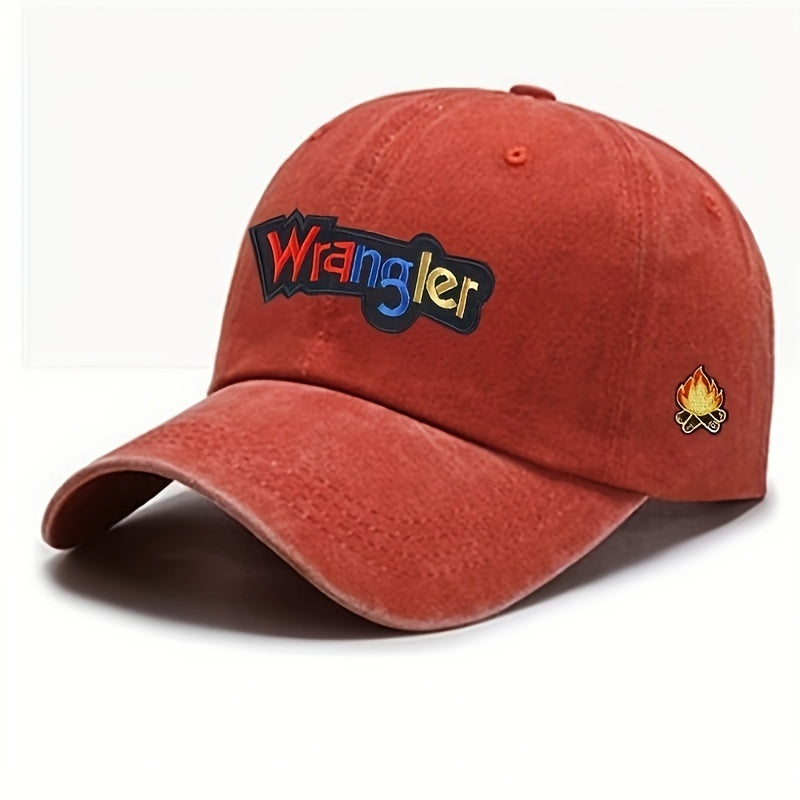 Letter Embroidery Peaked Cap Soft Top Washed Vintage Baseball Cap For Men