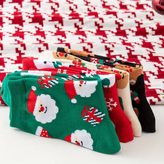 Christmas Print Socks Comfy Mid Tube Stockings