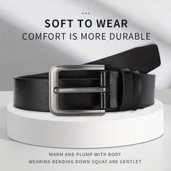 Men's PU Leather Formal Dress Belt for Outdoor Party