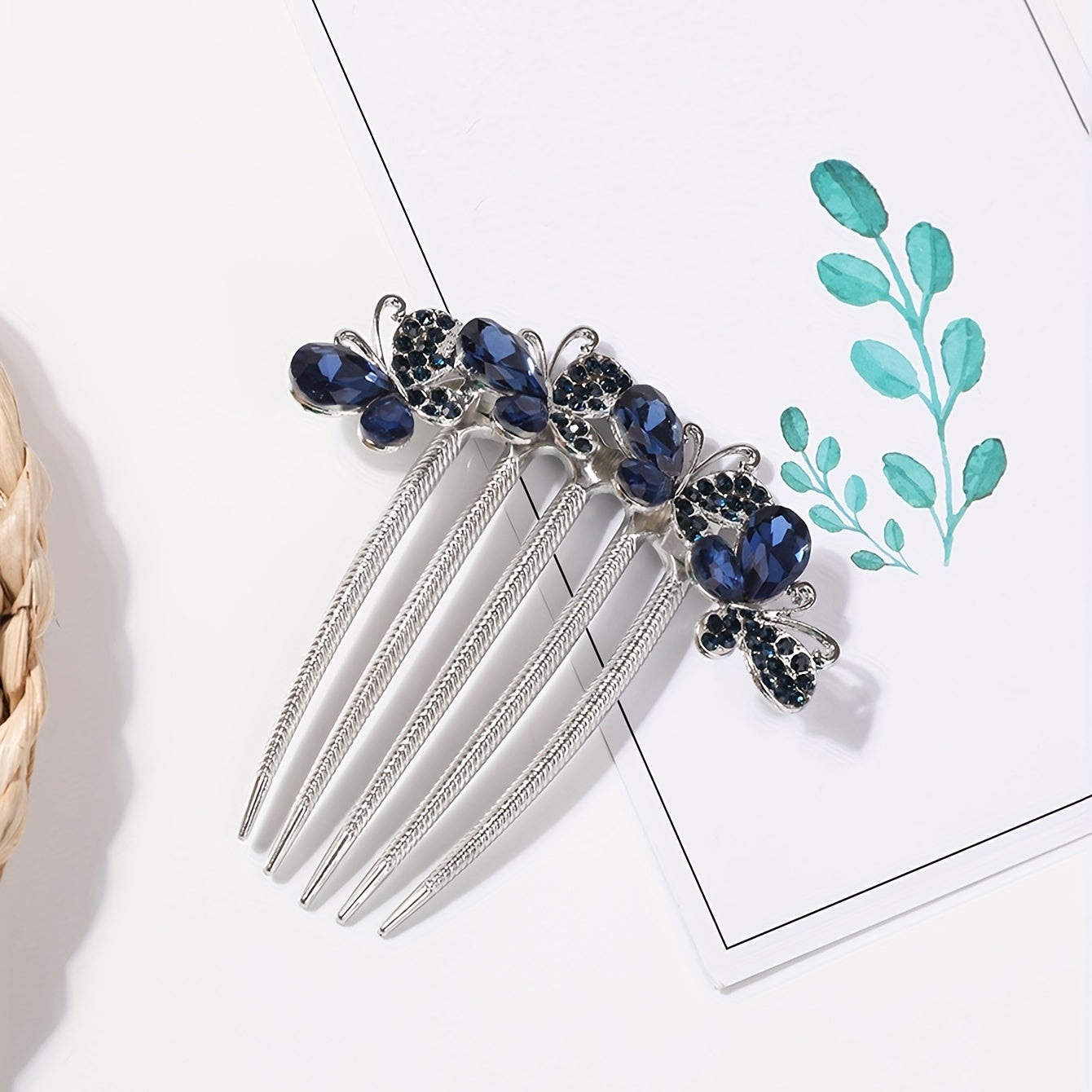 Rhinestone Butterfly Hair Comb Hair Pin Hair Decoration For Women Girls