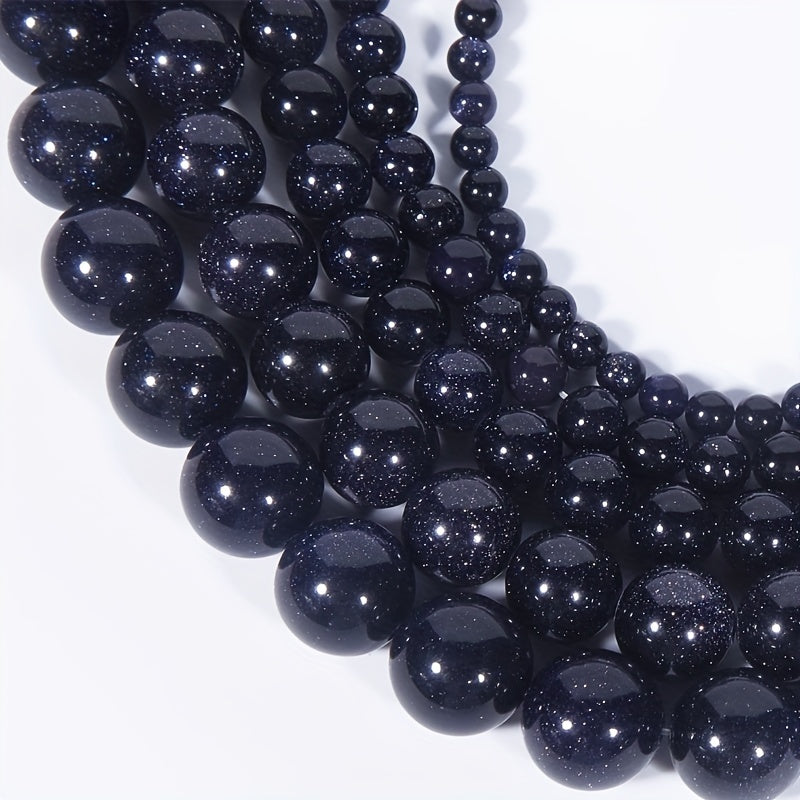 32pcs Natural Starry Sand Round Stone Gemstone for DIY Bracelet Necklace