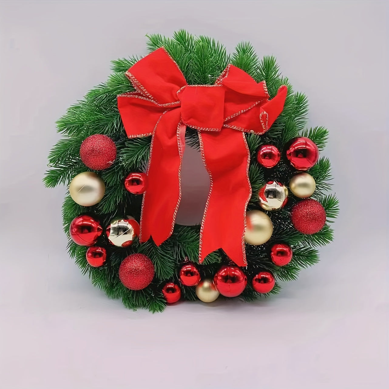 Bowknot Christmas Wreath Window Home Door Decor