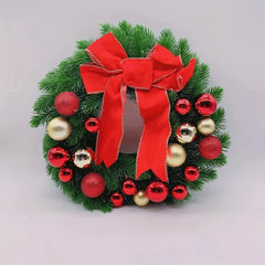 Bowknot Christmas Wreath Window Home Door Decor