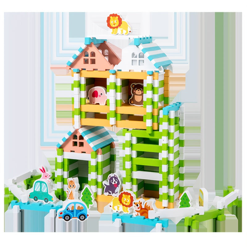 Wooden Mortise and Tenon Building Blocks Toy Set