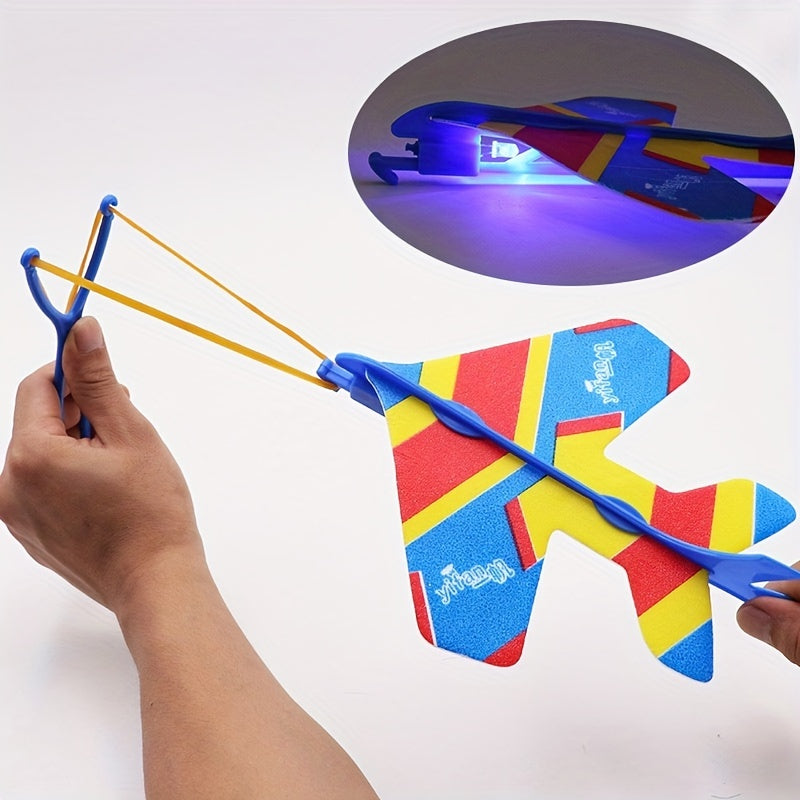 DIY Slingshot Stretch Airplane Glitter Toy Kids Gift