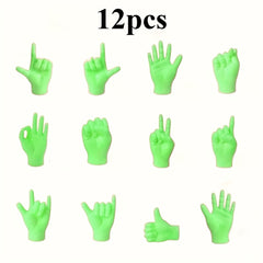 12pcs Mini Finger Hands Fluorescent Puppet Flexible Poseable Tips