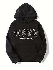 Letter Skeleton Dinosaur Print Boys Hoodie Sweatshirt