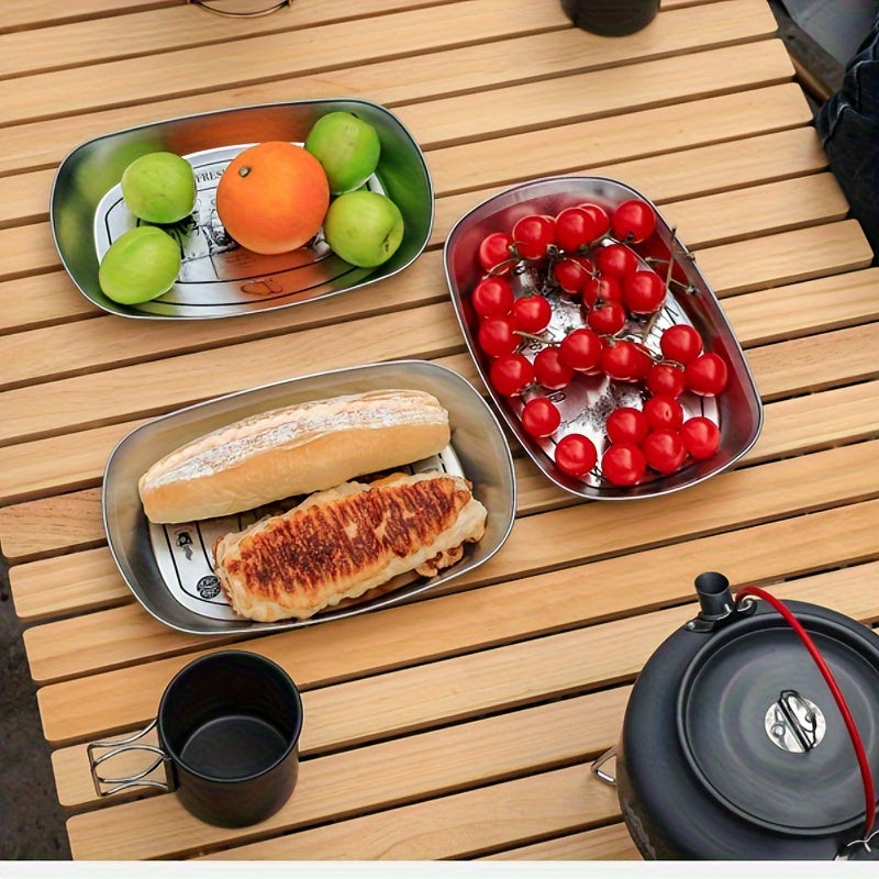 1pc Retro Style Plate Durable Portable Tableware Outdoor Camping