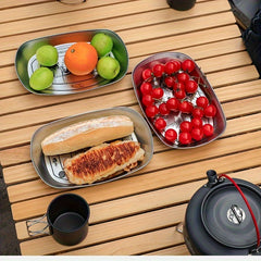 1pc Retro Style Plate Durable Portable Tableware Outdoor Camping
