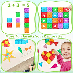 Magnetic Building Blocks Toys Kids 80pcs Learning Educational Construction