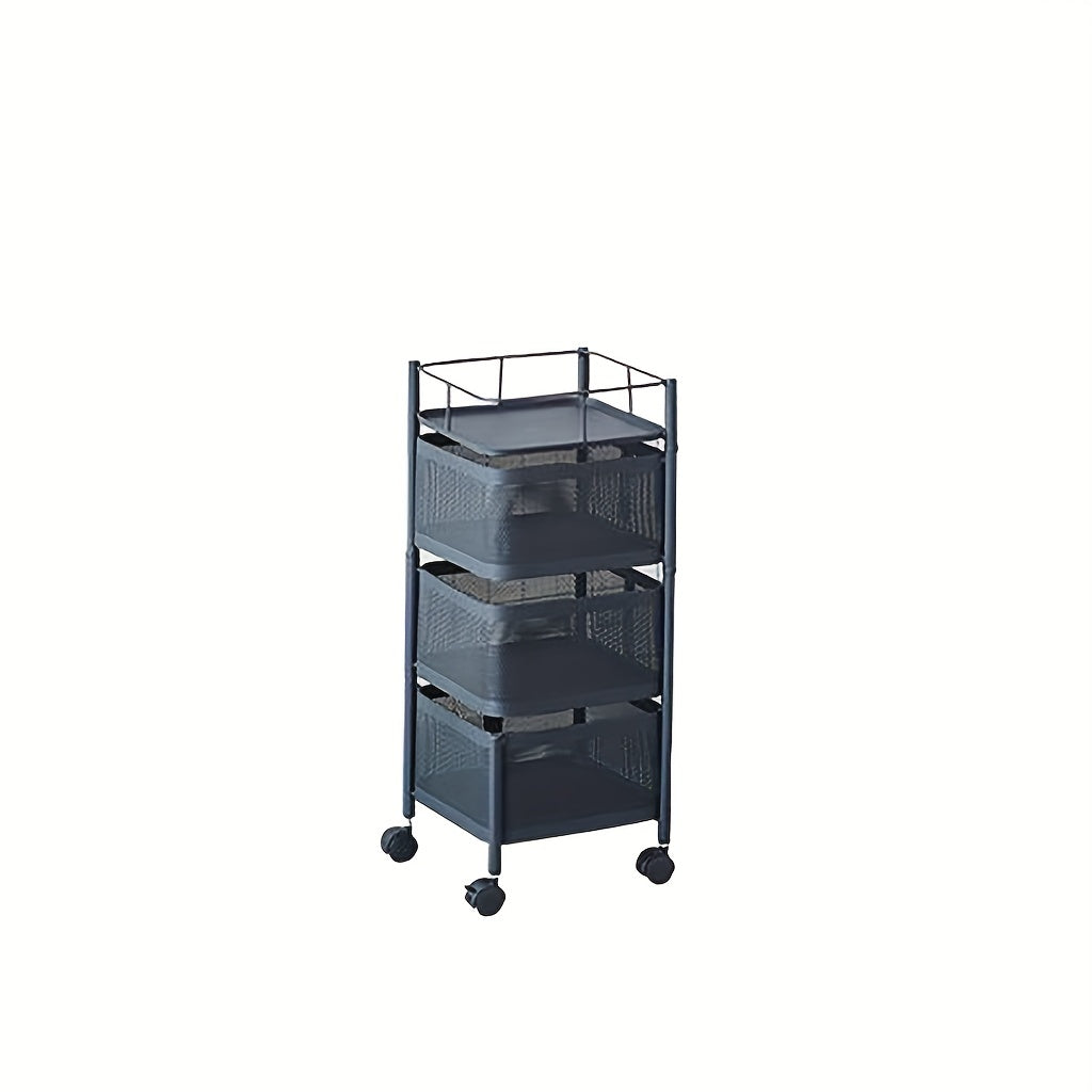 1pc Snack Cart Bedroom Storage Box Mobile Storage Cart Room Decor