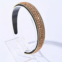 Vintage Champagne Rhinestone Headband Sparkle Hair Band Hair Accessories