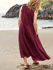 Plus Size Maxi Tank Dress With Pockets