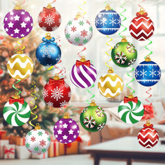 40pc Christmas Hanging Swirl Decorations - Paper Ornaments - Double Sided