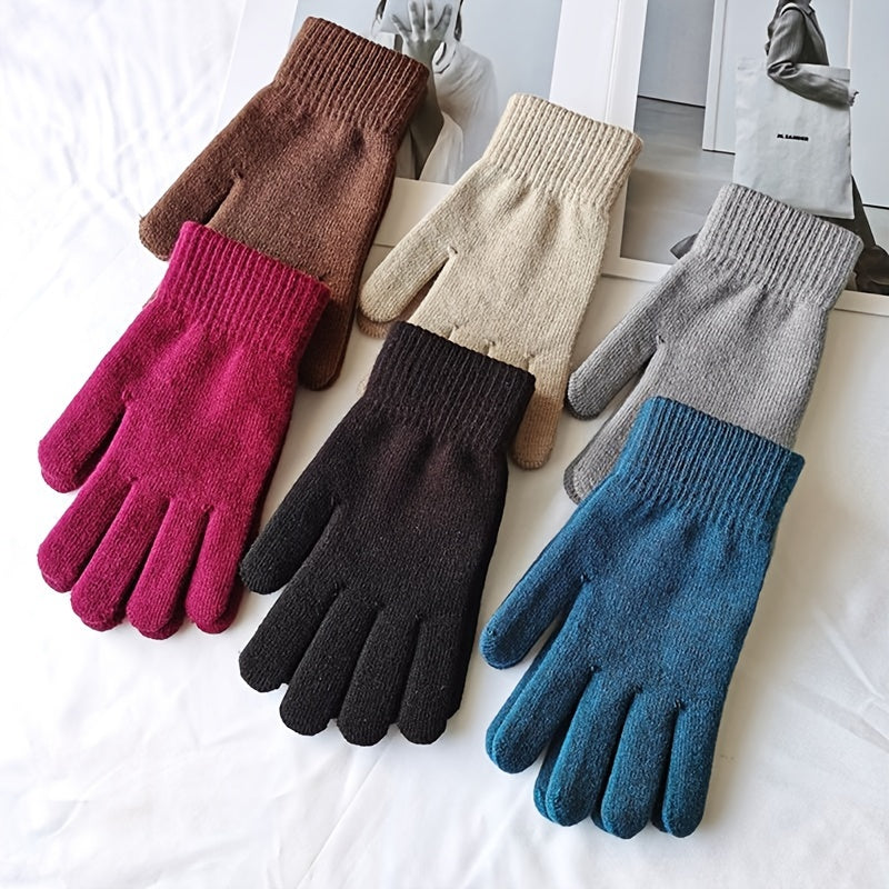 Cashmere Knitted Gloves for Ski Cycling Riding