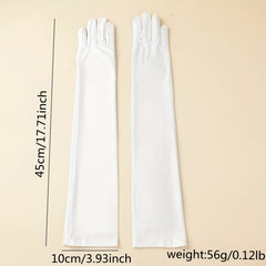 Skinny Long Satin Bridal Gloves Wedding Dress Accessories