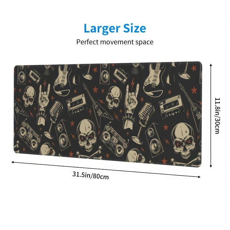 Skull Mouse Pad Gaming Mouse Pad 31.5x11.8 Non Slip Rubber Base