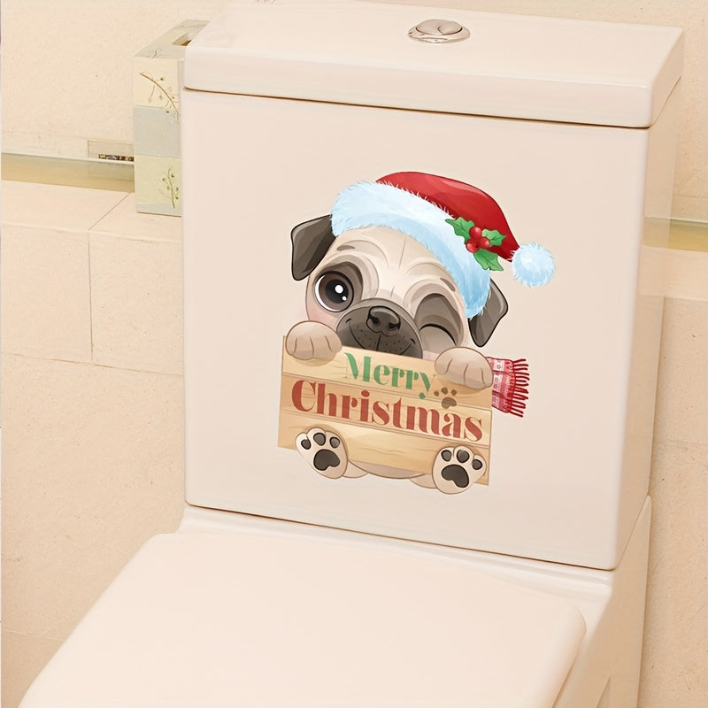 Christmas Toilet Sticker Snowman Reindeer Wall Sticker Switch Decor