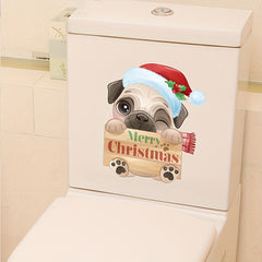 Christmas Toilet Sticker Snowman Reindeer Wall Sticker Switch Decor