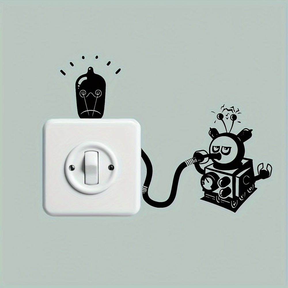 Charging Robot Switch Decorative Sticker for Home Decor