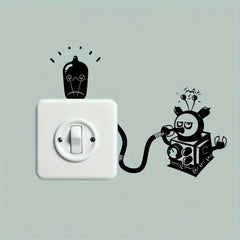 Charging Robot Switch Decorative Sticker for Home Decor