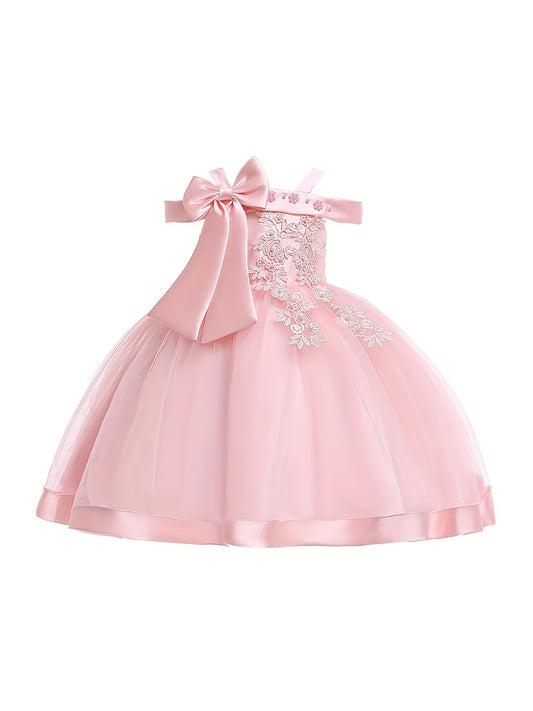 Girls' One Shoulder Formal Dress Beaded Flower Girl Wedding Dress