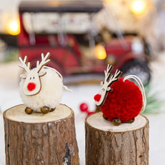 Christmas Reindeer Small Hanging Pendant Mini Felt Xmas Tree Ornament